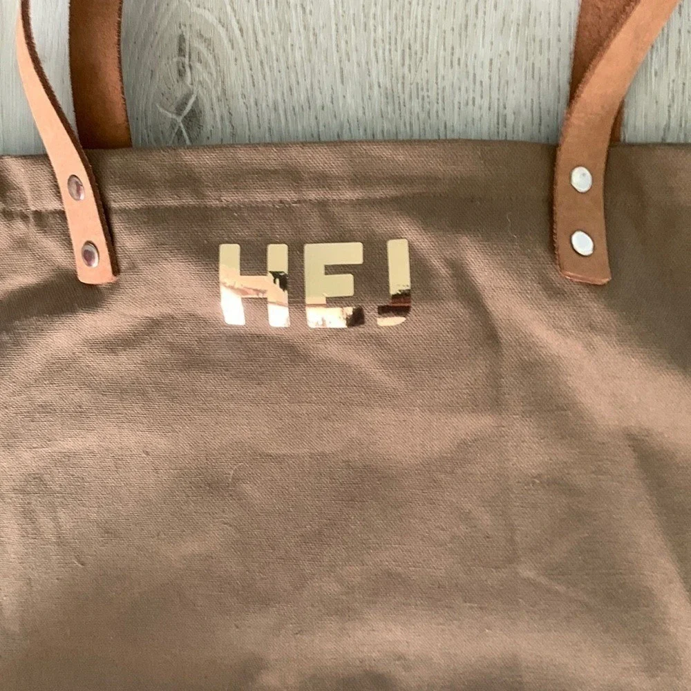 HEJ tote bag leather handles canvas bohemian shopping beach travel‎ shoulder